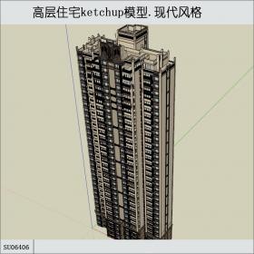 SU06406高层住宅，现代主义风格，34层