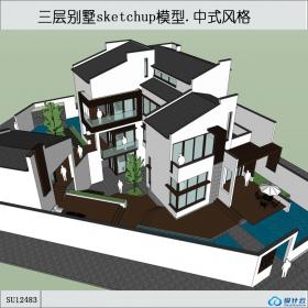 SU12483住宅，中式风格，3层