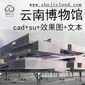 【1316】云南省博物馆新馆规划设计(含cad+su+效果图+设计文...