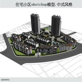 SU07073住宅小区，中式风格，最高24层