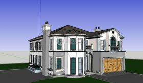 JZ020欧式独栋别墅全套 SU模型/CAD图纸/效果图 别墅施工图