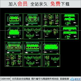 CAD04466多层坡屋顶住宅的部分图纸CAD