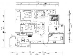 欧式田园风格四居室全套施工图设计（附效果图）