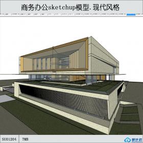 SU01204一套商业多层办公楼设计su模型草图大师学生作品
