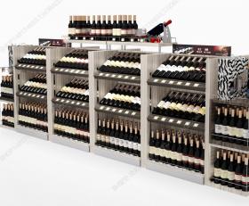 现代超市红酒货架3D模型