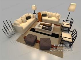 中式风格沙发组合3Dmax模型 (23)