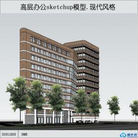 SU01205高层办公楼建筑学生设计su模型