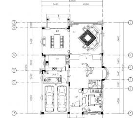 美式古典别墅室内施工图设计(附实景照片）