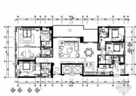 [深圳]纯大户豪宅现代风格四居室室内装修施工图