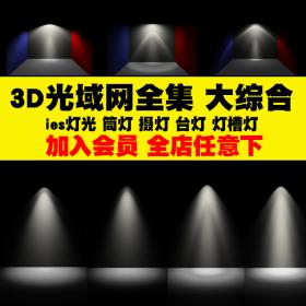 T2178 3D光域网文件3DMAX灯光素材室内模型库IES灯光筒灯射灯...