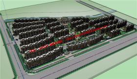 NO01127中式小区规划多层建筑方案设计cad总图su模型