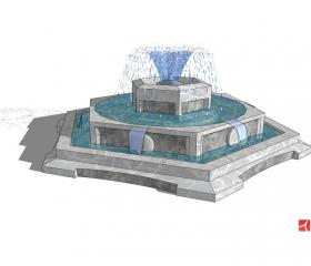 景观喷泉SU模型 (19)