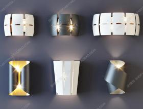 现代金属壁灯组合3D模型ID：358959