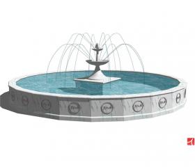 景观喷泉SU模型 (9)