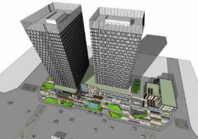 现代风格大型商业综合体建筑模型设计