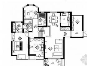 [南通]150平现代中式风格跃层公寓装修施工图（含效果）