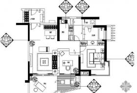 [三亚]某三居室样板间B1户型施工图（含效果）