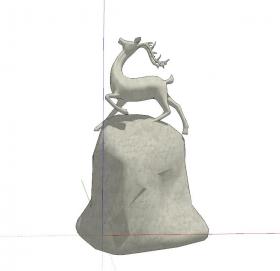 鹿雕塑SU模型 (10)