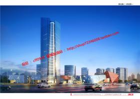 NO00823 一套大型城市设计商业综合体含办公公寓酒店cad总图...