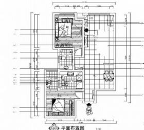 [北京]中式风情三居室室内CAD装修施工图（含效果图）