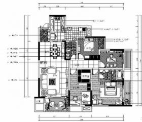 [重庆]温馨典雅3居室室内设计CAD施工图