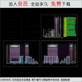 功能复杂的综合商业办公楼施工图CAD