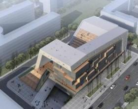 [甘肃]高层直线条与转折面造型大学生活动中心建筑设计方...
