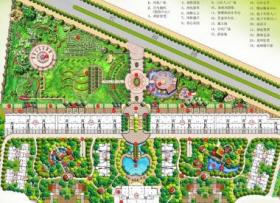 南方小区规划彩色总平图规划图