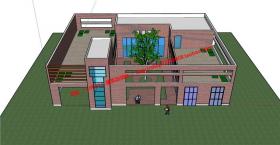 NO01305小型文化站文化馆建筑方案设计cad平面图su模型