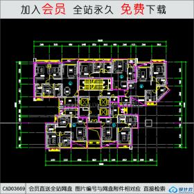 CAD03669高层住宅户型图收集 CAD