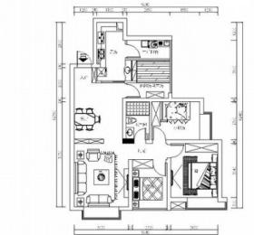 [四川]核心区简约现代风格四居室装修室内设计施工图