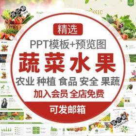 0231农产品水果蔬菜PPT模板农业种植农作物食品安全美食果...