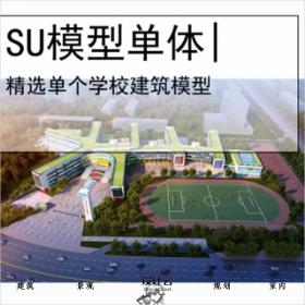 【0526】[学校SU模型单体]郑州郑东新区文苑学校投标河南省