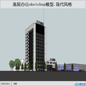 SU01231天元集团高层办公楼设计su模型