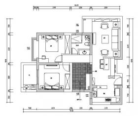 蝴蝶湾美式田园风样板房设计施工图（附效果图）