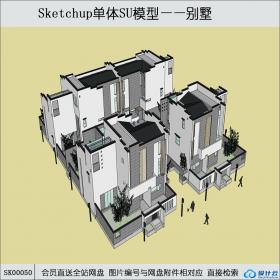 SK00050中式风格别墅su模型设计