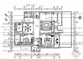 [河南]核心区住宅小区简欧三居室样板房室内装修施工图（...