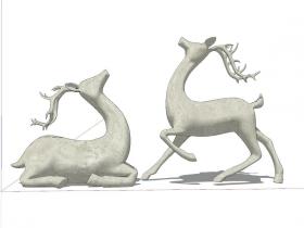 鹿雕塑SU模型 (6)