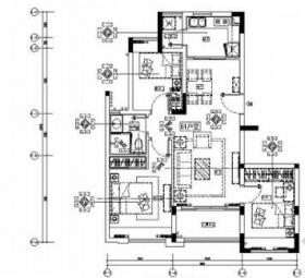 [广东]佛山某高档小区B1户型三居室装修图