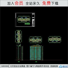 CAD03660高层住宅立面CAD