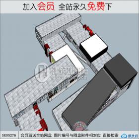 SK05276商业街 现代风格，su模型