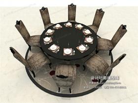 欧式餐桌3Dmax模型 (3)