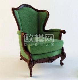 2011 深绿色欧式单人沙发椅
