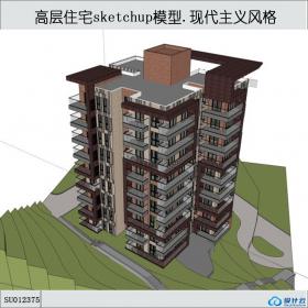 SU012375住宅，现代主义风格，9层