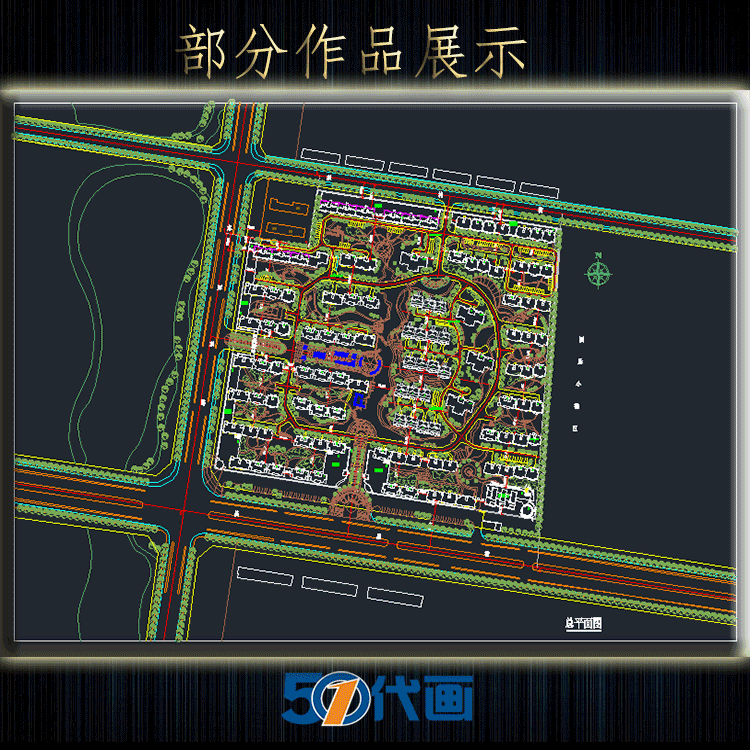 TU03015住宅小区cad总图户型+su模型+效果图居住区规划