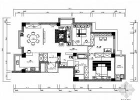 精品现代风格三居室样板间室内装修施工图