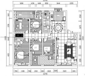 [湖南]200平五居装饰装修图