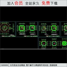 湖洗耳池古塔建筑施工图CAD