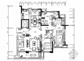 [江苏]160㎡新中式风格样板房住宅CAD施工图（含效果图...