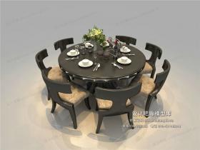 中式餐桌3Dmax模型 (9)